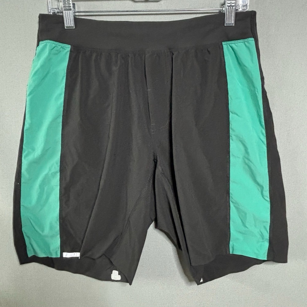 Lululemon Men's Athletic Shorts Size Medium Teal Black Damage To Strings